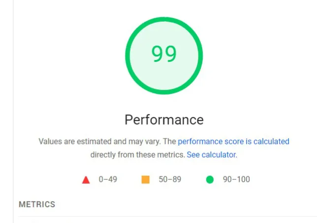 Optimizacion al blog con resultados de 99% en mejoras.